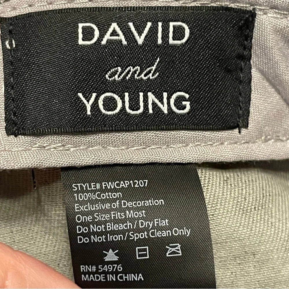 David and Young Animal Print Adjustable Baseball Cap Hat Black & Gray